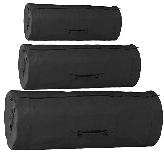 Heavy Duty Cotton Canvas SIDE ZIPPER Duffle Bag, Military Duffel Army Sea Cargo Durable Sports Equipment Carry Luggage