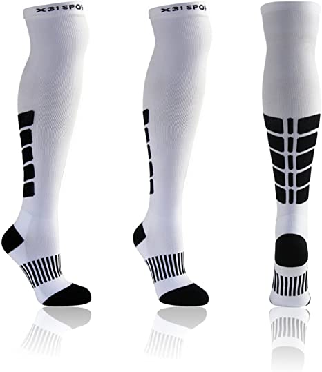 X31 Sports Over The Knee Compression Socks (15-20 mmHg, 1 Pair)