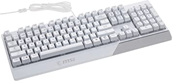 MSI Vigor GK30 White, 6-Zone RGB GK30 Gaming Keyboard, Water Repellent & Splash-Proof