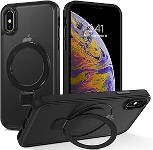 DUEDUE for iPhone Xs Max Case Magnetic with Ring [Compatible with Magsafe], Full Body Protective Cover Slim Shockproof Kickstand Phone Case for Apple iPhone Xs Max 6.5", Black