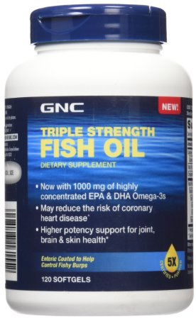 GNC Triple Strength Fish Oil, 120 Count