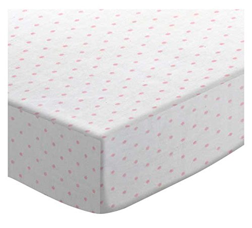 SheetWorld Fitted Sheet (Fits BabyBjorn Travel Crib Light) - Pink Pindot Jersey Knit - Made In USA