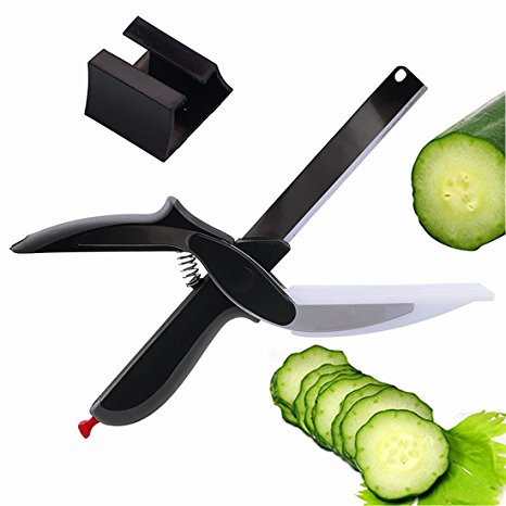 2-in-1 Clever Manual Food Chopper - Replace your Kitchen Knives and Cutting Boards with combination of Cutter