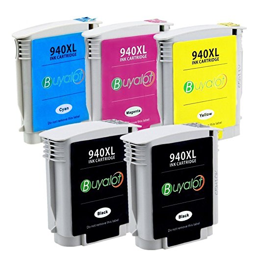 Buyalot 1 Set 1 BK Replacement for HP Ink Cartridges 940 (2 Black, 1 Cyan, 1 Magenta, 1 Yellow) Compatible with HP Officejet Pro 8500 8000 8500A