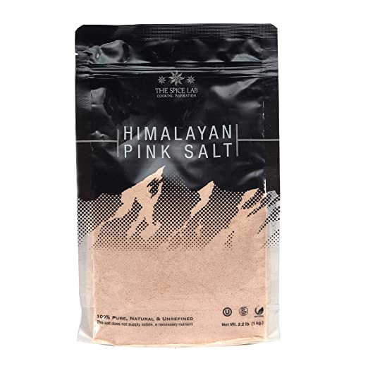 The Spice Lab Himalayan Salt - Super Fine 1 Kilo (2.2 Lbs) - Pink Himalayan Salt is Nutrient and Mineral Dense for Health - Gourmet Pure Crystal - Kosher & Natural Certified