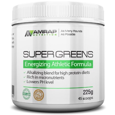 Organic Super Greens Powder  AMRAP Nutrition - Energizing Blend