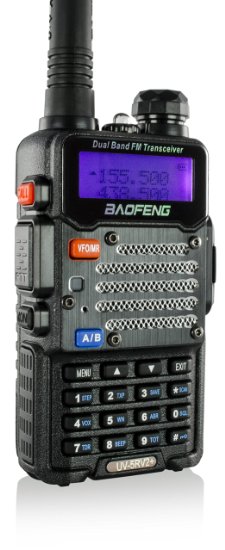 Baofeng Black UV-5R V2  Plus (USA Warranty) Dual-Band 136-174/400-480 MHz FM Ham Two-way Radio, Improved Stronger Case, Enhanced Features