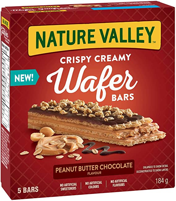 NATURE VALLEY Crispy Creamy Wafer Bars Peanut Butter Chocolate, 5 Count