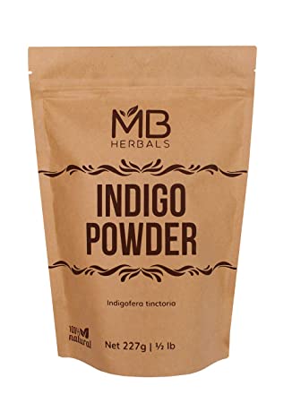 MB Herbals Indigo Powder 227g | Half Pound | 8 oz | 100% Pure Indigofera tinctoria Leaf Powder | Blue-Black Hair or Full Refund (Pls Read Our Instructions)