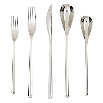 Fortessa Dragonfly 18/10 Stainless Steel Flatware, 5 Piece Place Setting, Service for 1