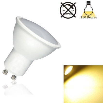 5W GU10 LED Light Bulbs, AC 110V, Not Dimmable, 400lm, 3000K, 110 Degress Beam Angle, Standard Size, Recessed Lighting, Track Lighting, Spotlight, Pack of 4 Units