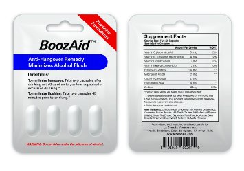 BoozAid Anti Hangover Supplement-Helps Symptoms, Prevention, Reduction, Relief-Liver Cleanse, Support, Replenishment-Reduce Alcohol Hangovers-Scientifically Proven Cure-100% SATISFACTION GUARANTEED!