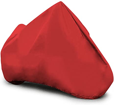 Budge Soft Stretch Motorcycle Cover Indoor, Red, Scratchproof, Universal Fit, Fits up to 96", Large (MC095007003)