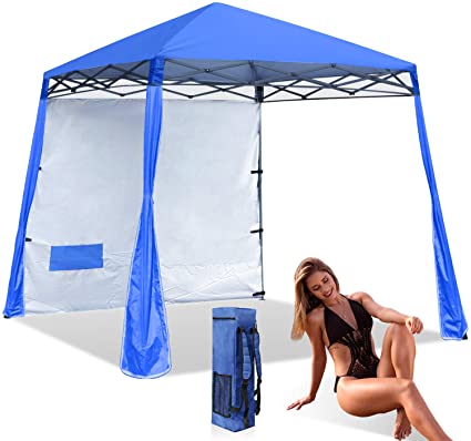 ABCCANOPY Pop-Up Canopy Tent Comapct and Lightweight Beach Canopy Slant Leg Backpack Canopy,Royal Blue