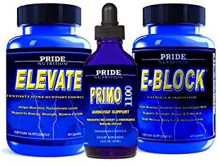#1 Muscle Building Stack- 3 Bottle's - Men's Booster, Estrogen Blocker & Liquid Muscle Builder Supplement - Natural Stamina, Endurance, Recovery and Strength Booster - 1 Month Supply