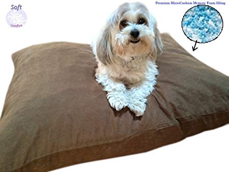 Durable Luxury Comfort Pet Dog Microcushion Pillow Bed with Inner Waterproof Resistant Liner   External Cover for Small to Large Dogs – Complete Bed Set