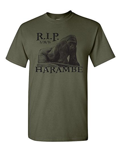 Jacted Up Tees Men's RIP Harambe Cincinnati Zoo T-Shirt