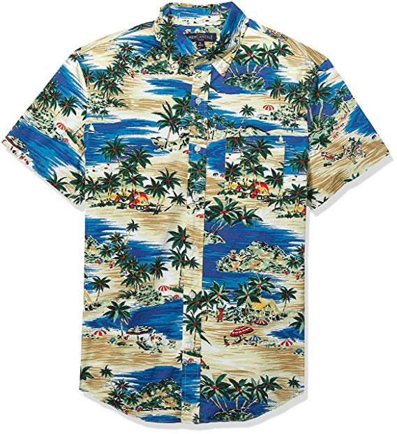 J.Crew Mercantile Men's Slim-fit Short Sleeve Stretch Tropical Printed Shirt