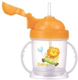 Simba BPA Free Baby Training Cup w 360 Auto Straw Orange 6 oz