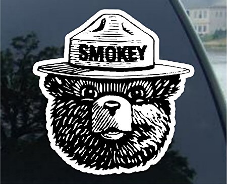 Smokey Bear Bumper Sticker Forest Fire Fighter Car Decal 4" X 5"