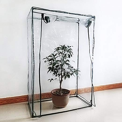 Greenhouse Mini Plant Cover Tomato Garden Tent PVC Green House Household Plant Greenhouse Cover Indoor Outdoor Portable Solution for Grow Seeds, Seedlings, Potted Plants(Cover only, no iron stand)