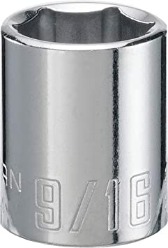 CRAFTSMAN Shallow Socket, SAE, 3/8-Inch Drive, 9/16-Inch, 6-Point (CMMT43004),Full Polish