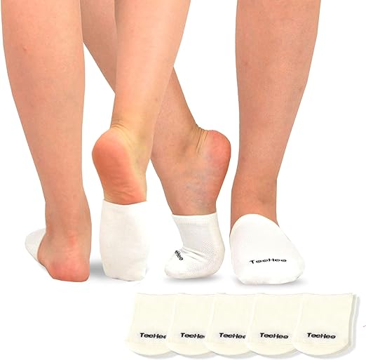 Fashion Liner Toe Topper Socks for Women Invisible Hidden Half Socks Good for Sandal or Dress Shoes 5-Pairs