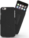 iPhone 6 6s Belt Clip Case  Stalion Secure Holster Shell and Kickstand Combo Jet BlackLifetime Warranty for iPhone 66s 47Inch with 180 Degree Rotating Locking Belt Swivel  Shockproof Protection