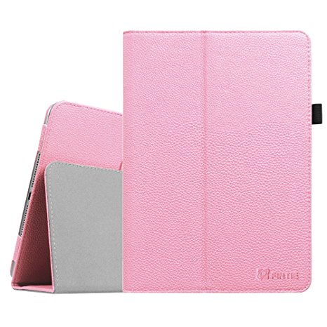 Fintie iPad Air 2 Case - Slim Fit Leather Folio Case with Smart Cover Auto Sleep / Wake Feature for Apple iPad Air 2 (iPad 6) 2014 Model, Pink