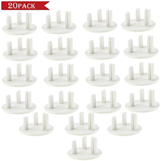 Baby Proofing Plug Covers, Buluri 20 PCS Child Safety Electrical Plug Socket Protector Safety Outlet Caps for Home and School, White UK Plug