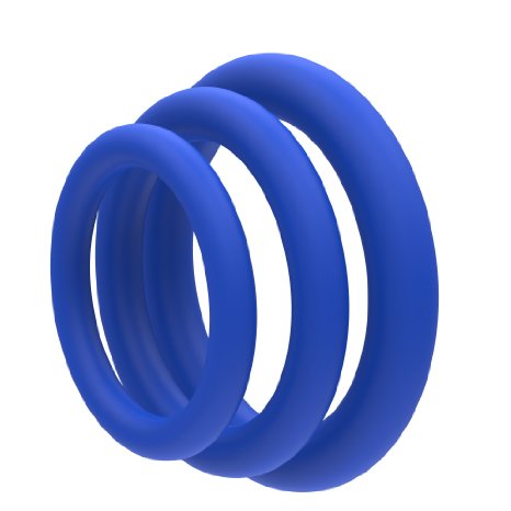 Lynk Pleasure Products Super Soft Erection Enhancing Blue Cock Ring 3 Pack - 100 Medical Grade Pure Silicone Penis Ring Set for Extra Stimulation for Him - Bigger Harder Longer Penis