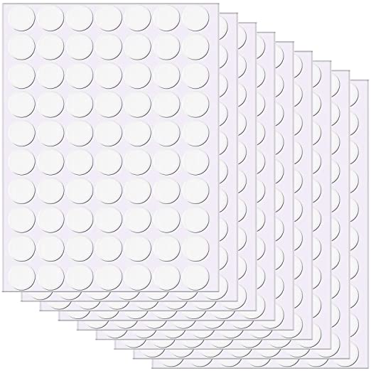 Double Sided Dots Stickers Clear Sticky Tack Removable Round Putty Reusable Transparent No Traces Adhesive Sticker Waterproof Small Stickers for Christmas Festival Decoration (630 Pieces,20 mm)