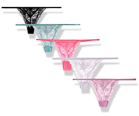 Moxeay Sexy G-string Thong Panty Underwear Pack of 5