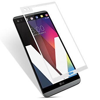 LG V20 Screen Protector Glass, JACNITAD LG V20 Tempered Glass Screen Protector [Full Screen Coverage] Anti-Scratch, Bubble Free, Lifetime Replacement Warranty (White)