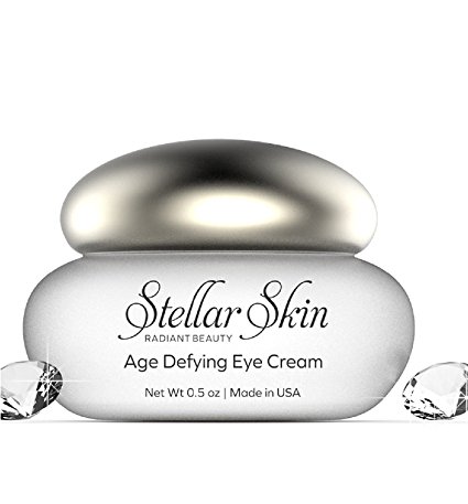 Best Anti Aging Eye Cream with Hyaluronic Acid from Stellar Skin, Anti Wrinkle Moisturizer, Reduce Fine Lines & Wrinkles Around Your Eyes, Skin Care Treats Dark Circles & Bags Under Eyes, Made in USA