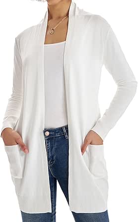 GRACE KARIN Women Lightweight Cardigan Sweaters with Pocket Long Sleeve Shrugs