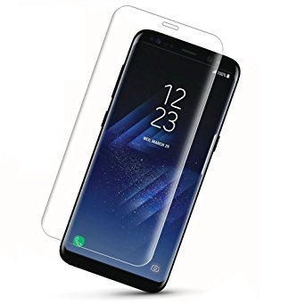 Galaxy S8 Glass Screen Protector,DEEPCOMP Highest Quality Premium Tempered Glass Anti-Scratch,3D Curved,100% Touch Sensitivity,HD Clear,Scratch Resistant,Bubble Free,Galaxy S8 5.8(transparent)
