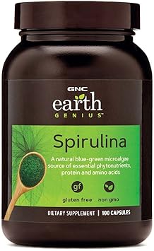 GNC Earth Genius Spirulina, 100 Capsules