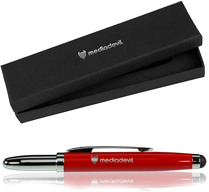MediaDevil Touchscreen Stylus (Executive, Red) for Tablets & Smartphones (e.g. iPhone, iPad, Galaxy Tab, Google)