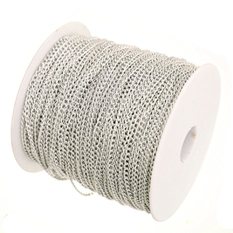 SY 5 Meters Aluminum Plated Silver Cable Chain For Jewellery Making 4x3mm …