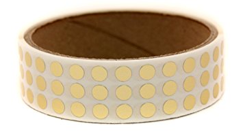 Metallic Gold, 1/4" Color Coding Dot Labels w/ Permanent Adhesive | 1,000 - 0.25 inch Circle Stickers per Roll