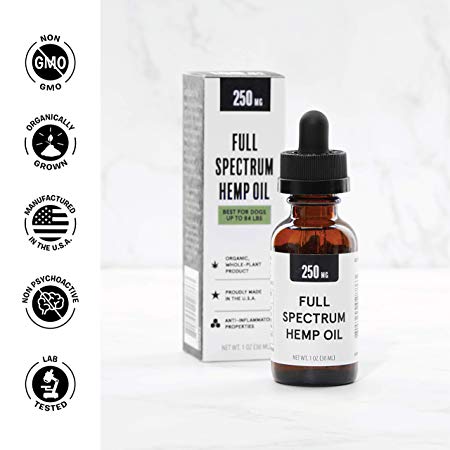 BarkBox Natural and Organically Grown Full Spectrum Hemp Oil for Dogs - for Anxiety, Hip and Joint, or General Pain Relief - 3rd Party Tested, Grown and Extracted in The USA