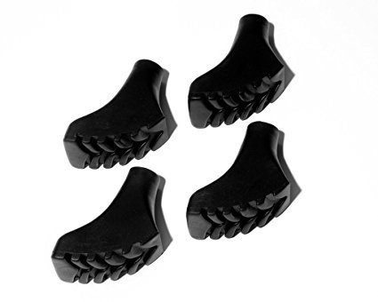 Hiker Hunger Extra Durable Rubber Tips & Feet: Accessories & Replacements for Trekking Poles (4 Pack)