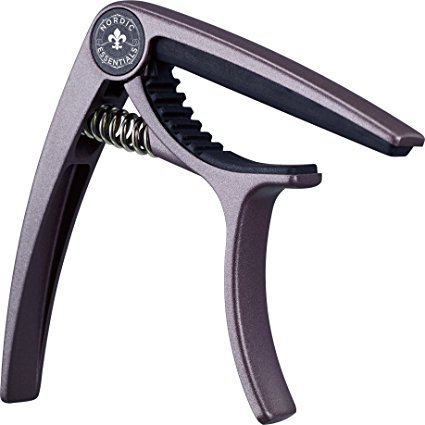 Guitar Capo Deluxe for Guitars, Ukulele, Banjo, Mandolin, Bass - Made of Premium Quality Zinc Alloy for 6 & 12 String Instruments - Luxury Accessories by Nordic Essentials™ - Lifetime Warranty (Coffee)