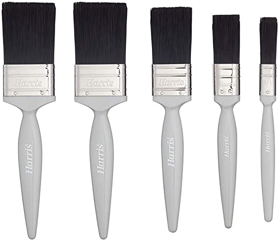 Harris 101021005 Woodwork Gloss Essentials 5 Pack, 1 x 0.5, 1 x 1, 1 x 1.5, 2 x 2 Paint Brushes