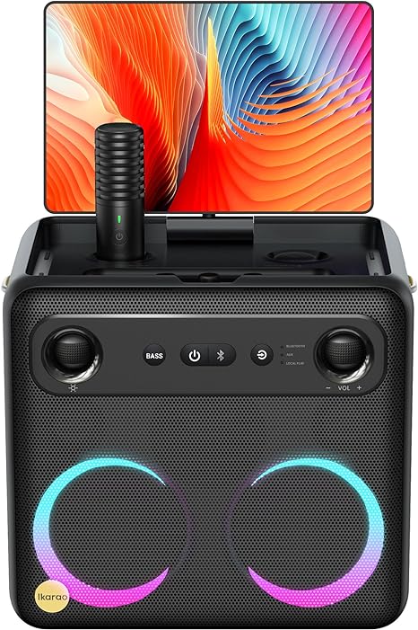 2024 Smart Karaoke Machine for Adults - with Lyrics Display, 64GB Karaoke Tablet, 2 Wireless Mics, Professional Karaoke System, 600W Peak Power, 4 DJ Lights, Karaoke Speaker for Any Occasion