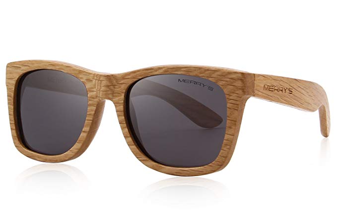 MERRY'S Men Wooden Polarized Sunglasses 100% UV Protection vintage Eyewear S5140