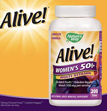Nature's Way Alive! Once Daily Women's 50  Multivitamin, Ultra Potency, Food-Based Blends (230mg per Serving) 200 Tablets
