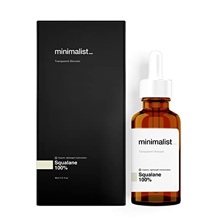Minimalist Squalane 100% (Plant Derived) Super-Lightweight Face Oil, 30ml - Improves Skin Hydration & Helps Reduce the Appearance of Fine Lines