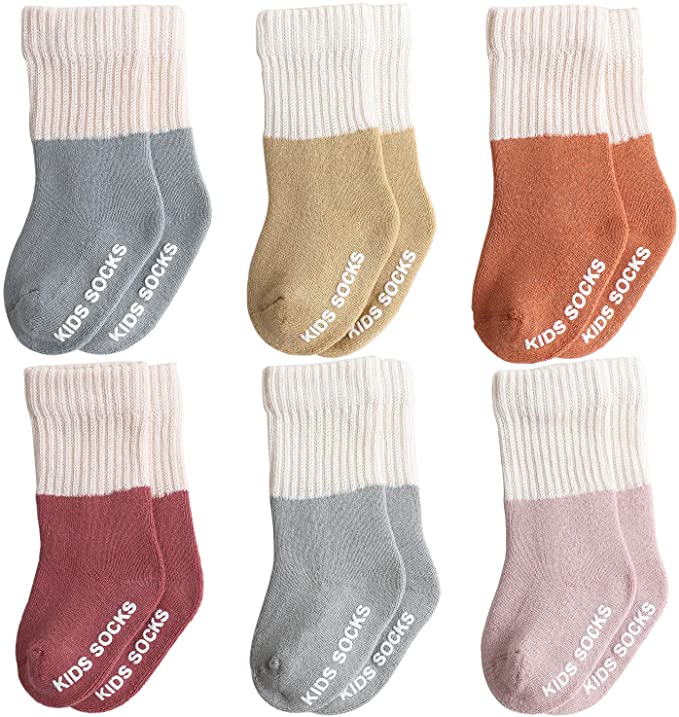 Belsmi 6 Pack Baby Socks Aniti Slip Knee High Stocking Thick Warm Winter Sock